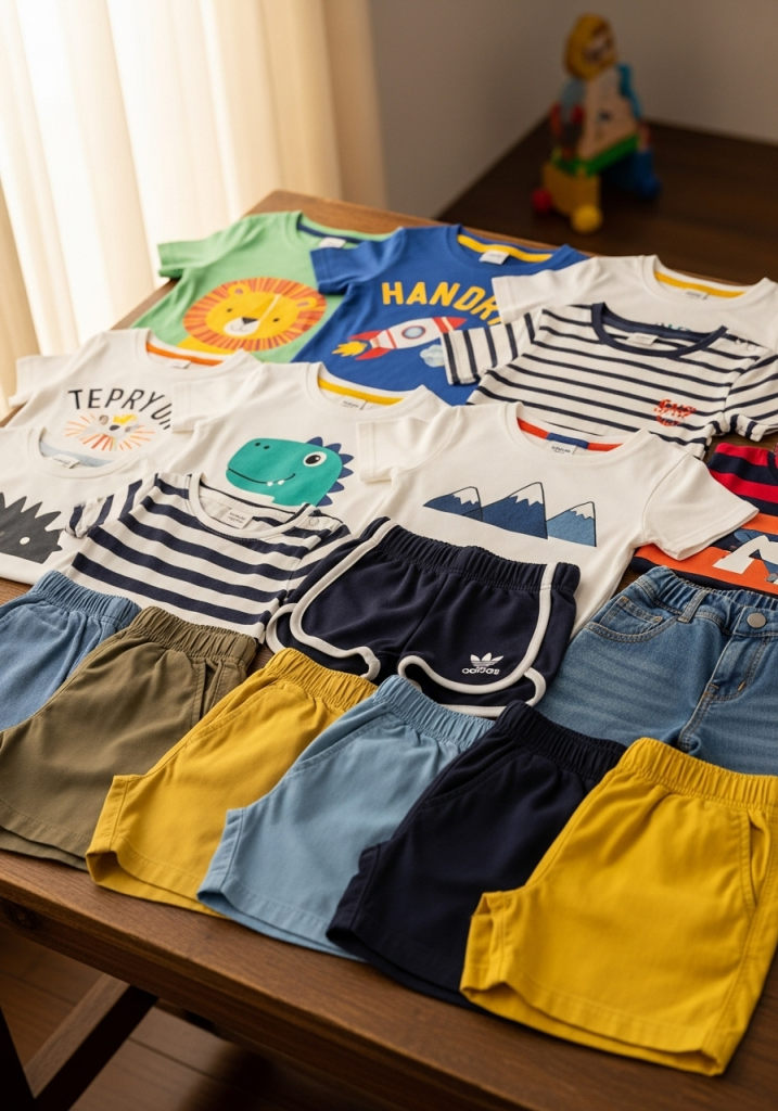 Kidswear T-shirts, Tops, and Shorts